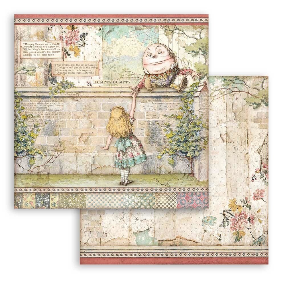 Stamperia Alice Through the Looking Glass 12x12 Inch Paper Pack (SBBL93) (OUTLET)