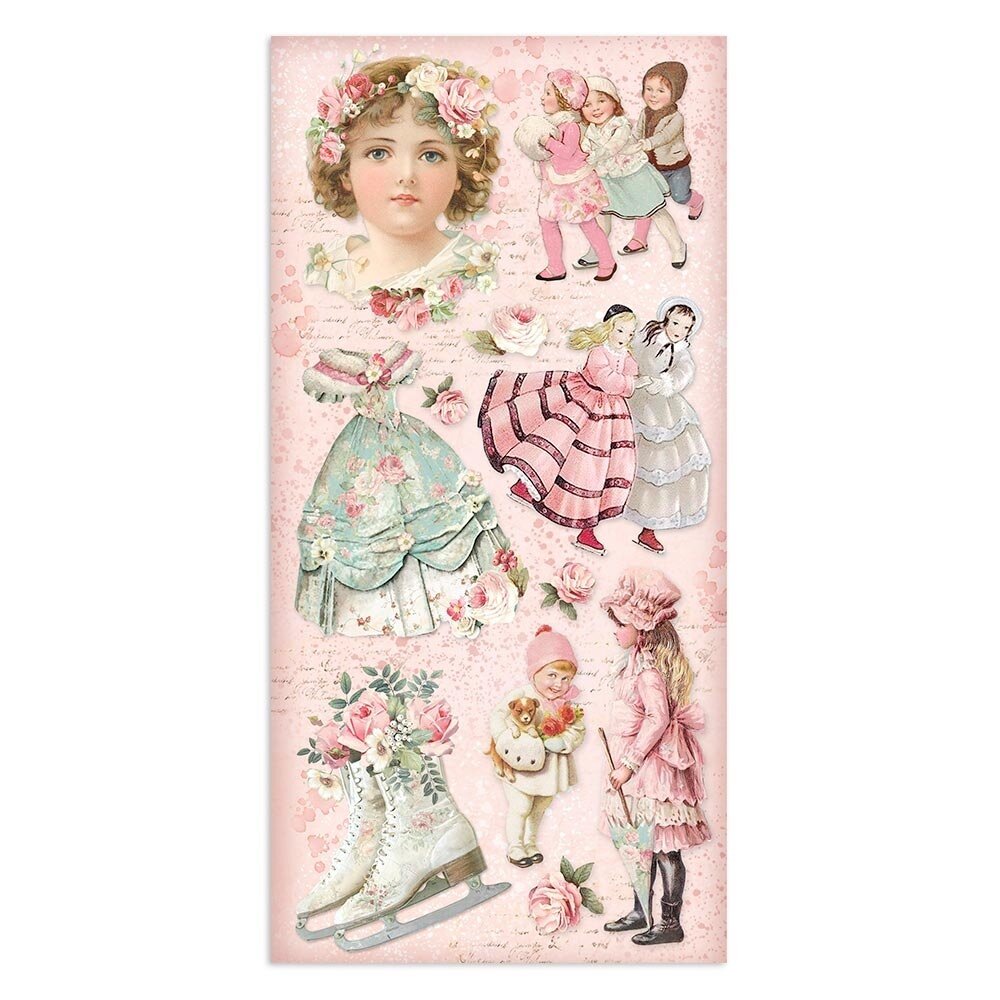 Stamperia Pink Christmas 6x12 Inch Paper Pack (SBBV09) (OUTLET)