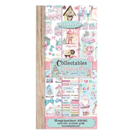 Stamperia Christmas Rose 6x12 Inch Paper Pack (SBBVB05) (OUTLET)