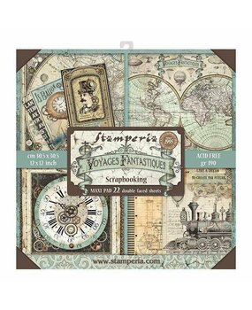 Stamperia Voyages Fantastiques 12x12 Inch Maxi Paper Pack (SBBXL01) (OUTLET)
