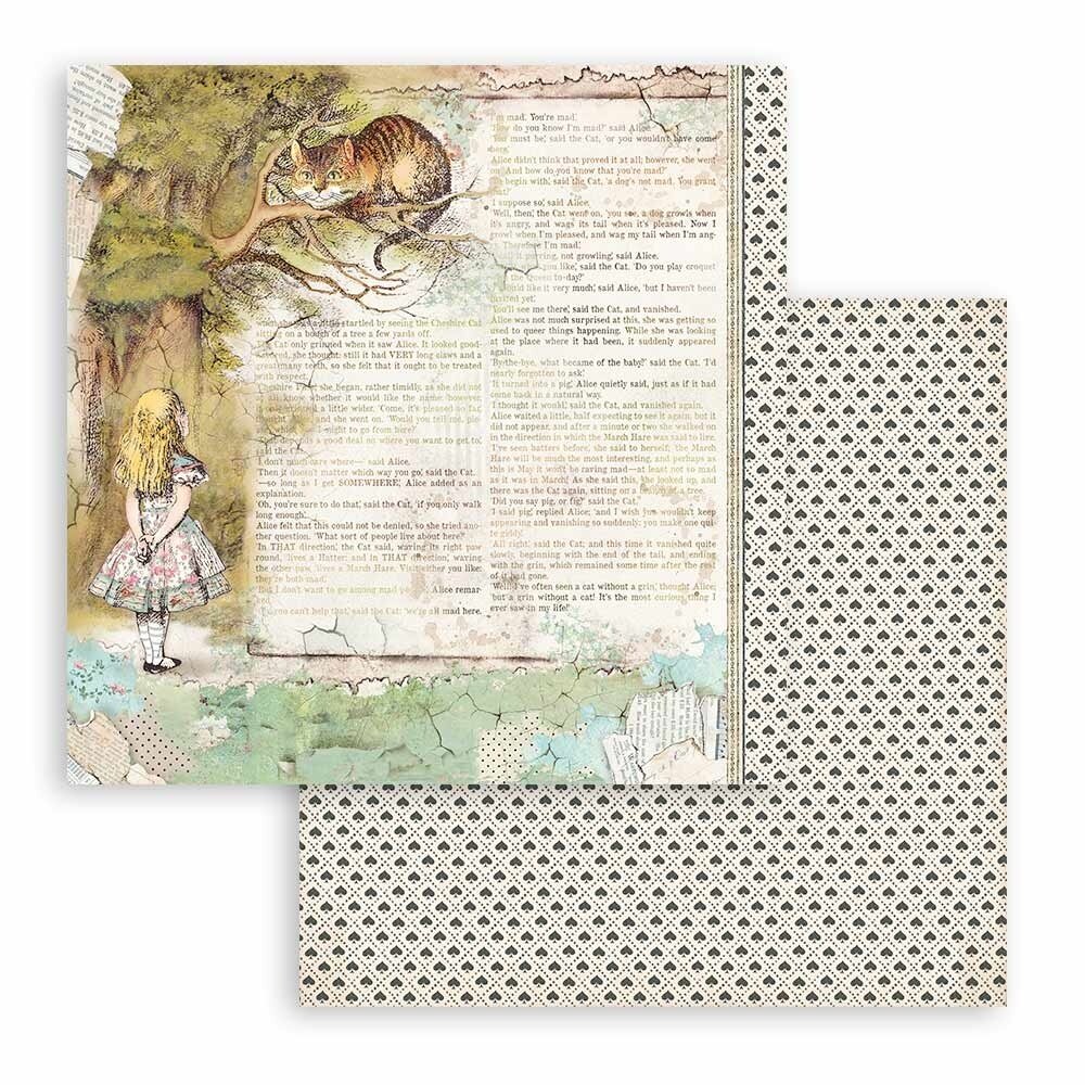 Stamperia Alice in Wonderland and Through the Looking Glass 12x12 Inch Maxi Paper Pack (SBBXL12) (OUTLET)