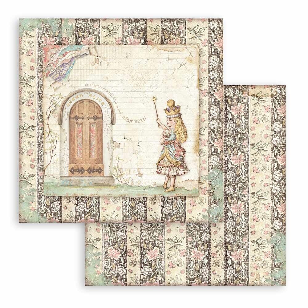 Stamperia Alice in Wonderland and Through the Looking Glass 12x12 Inch Maxi Paper Pack (SBBXL12) (OUTLET)