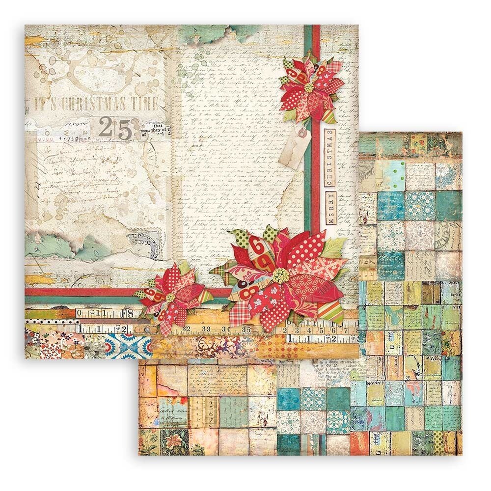Stamperia Christmas Patchwork 6x6 Inch Paper Pack (SBBXS05) (OUTLET)