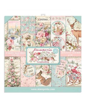 Stamperia Pink Christmas 6x6 Inch Paper Pack (SBBXS07) (OUTLET)