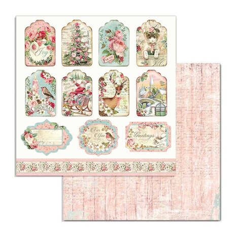 Stamperia Pink Christmas 6x6 Inch Paper Pack (SBBXS07) (OUTLET)
