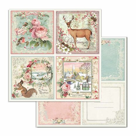 Stamperia Pink Christmas 6x6 Inch Paper Pack (SBBXS07) (OUTLET)