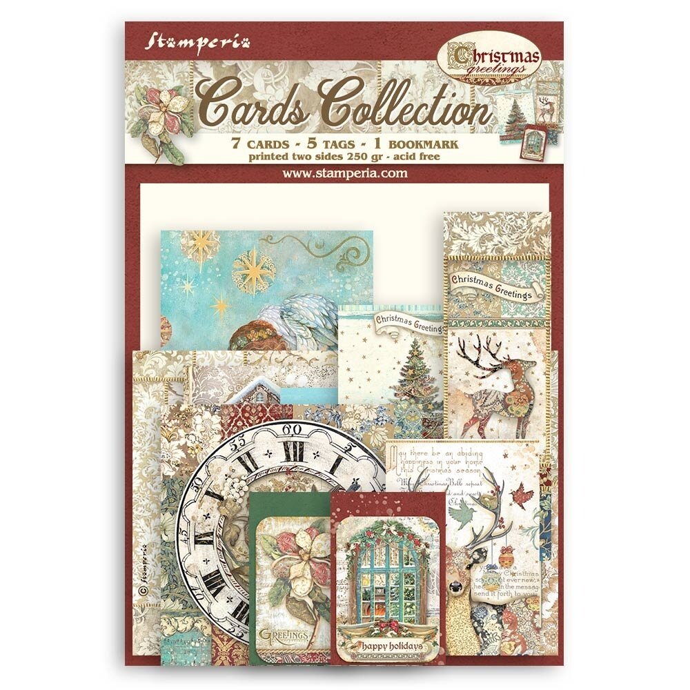 Stamperia Christmas Greetings Cards Collection (SBCARD18) (OUTLET)