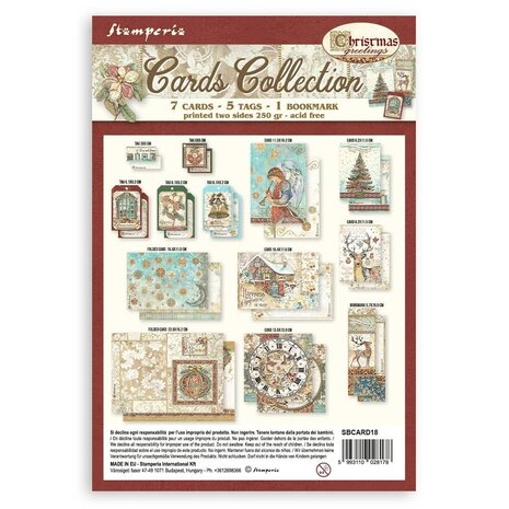Stamperia Christmas Greetings Cards Collection (SBCARD18) (OUTLET)