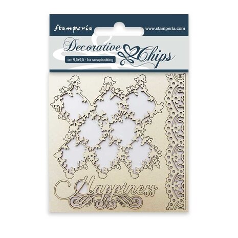 Stamperia Decorative Chips Lace and Border (SCB07) (OUTLET)