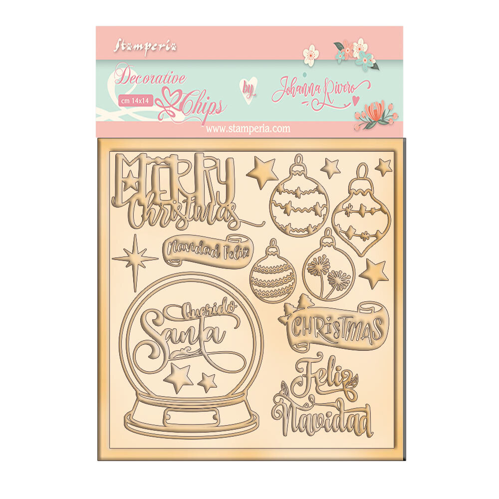 Stamperia Christmas Rose Decorative Chips (SCB100) (OUTLET)