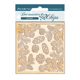 Stamperia Romantic Christmas Pinecones Decorative Chips (SCB102) (OUTLET)