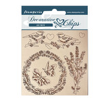 Stamperia Decorative Chips Provence Garland and Birds (SCB116) (OUTLET)