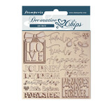 Stamperia Decorative Chips Daydream Writings (SCB124) (OUTLET)