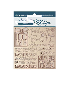 Stamperia Decorative Chips Daydream Writings (SCB124) (OUTLET)