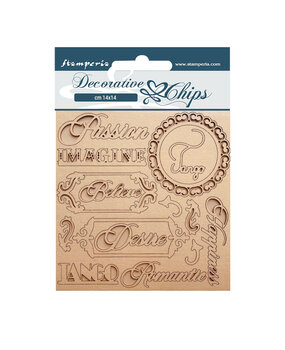 Stamperia Decorative Chips Desire Writings (SCB145) (OUTLET)