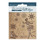 Stamperia Decorative Chips Sweet Winter Ice Skater (SCB149) (OUTLET)