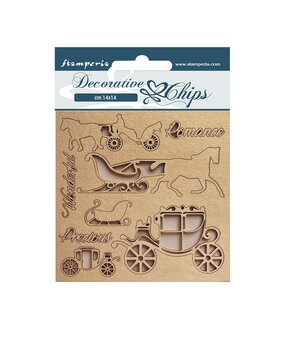 Stamperia Decorative Chips Sweet Winter Coaches (SCB152) (OUTLET)