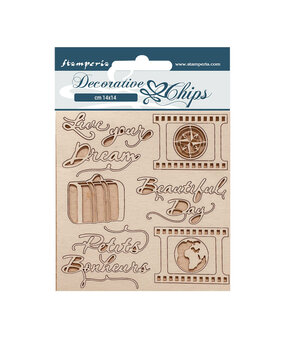 Stamperia Create Happiness Oh lá lá Live your Dream Decorative Chips (SCB166) (OUTLET)