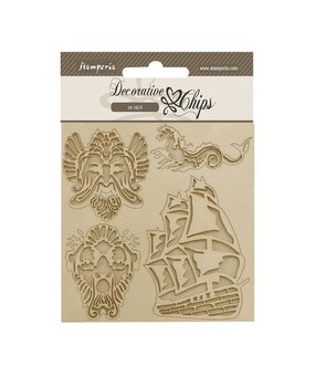 Stamperia Songs of the Sea Decorative Chips Sailing Ship (SCB184) (OUTLET)
