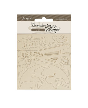 Stamperia Art of Travelling Decorative Chips Airplane (SCB249) (OUTLET)