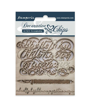 Stamperia Decorative Chips Alphabet (SCB27) (OUTLET)