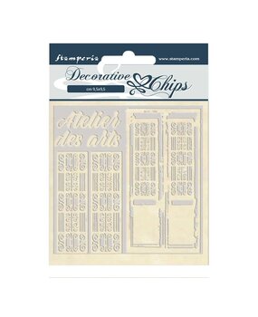 Stamperia Decorative Chips Atelier des Arts Door (SCB48) (OUTLET)