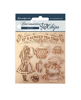 Stamperia Decorative Chips Alice Tea Time (SCB49) (OUTLET)