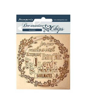 Stamperia Decorative Chips Sleeping Beauty Garland Love (SCB57) (OUTLET)