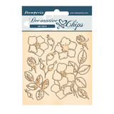 Stamperia Romantic Christmas Flowers Decorative Chips (SCB69) (OUTLET)