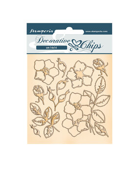Stamperia Romantic Christmas Flowers Decorative Chips (SCB69) (OUTLET)