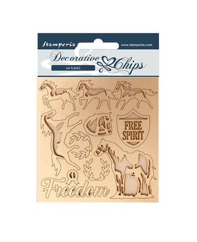 Stamperia Decorative Chips Romantic Horses Freedom (SCB98) (OUTLET)
