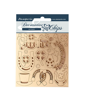 Stamperia Decorative Chips Romantic Horses Good Luck (SCB99) (OUTLET)