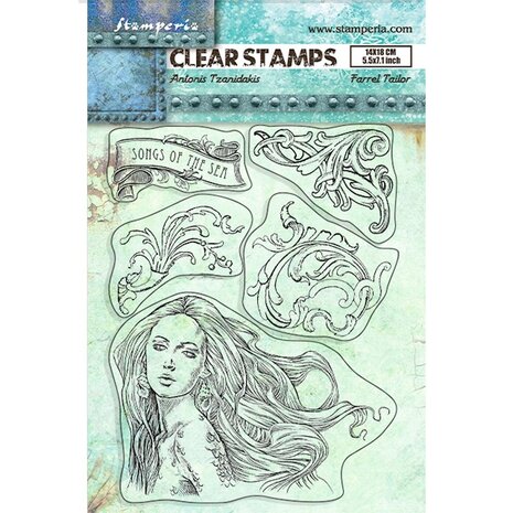 Stamperia Songs of the Sea Clear Stamps Mermaid (WTK180) (OUTLET)