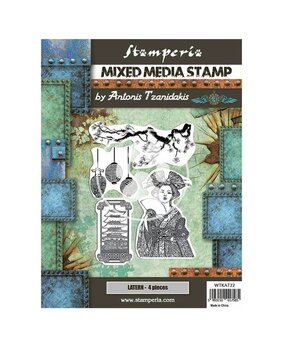 Stamperia Mixed Media Stamp Sir Vagabond in Japan Lantern (WTKAT22) (OUTLET)