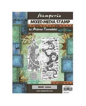 Stamperia Mixed Media Stamp Sir Vagabond in Japan Dragon (WTKAT23) (OUTLET)