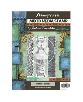 Stamperia Mixed Media Stamp Sir Vagabond in Japan Borders (WTKAT24) (OUTLET)