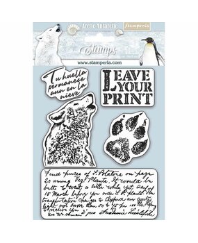 Stamperia Natural Rubber Stamp Arctic Antarctic Leave Your Print (WTKCC178) (OUTLET)