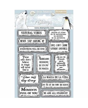 Stamperia Natural Rubber Stamp Arctic Antarctic Quotes (WTKCC180) (OUTLET)