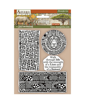 Stamperia Natural Rubber Stamp Savana Etnical Borders (WTKCC209) (OUTLET)