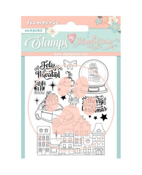 Stamperia Christmas Rose Feliz Navidad Clear Stamps (WTKJR38) (OUTLET)