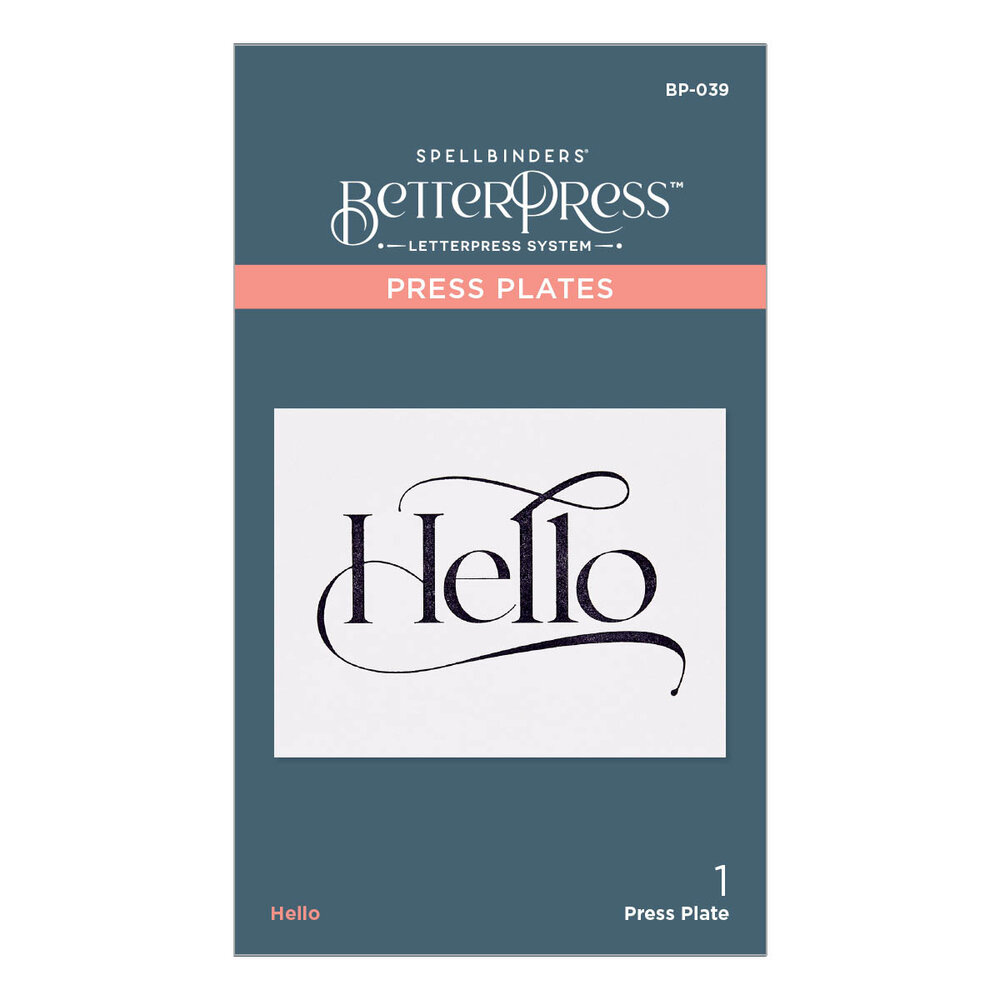 Spellbinders Hello Press Plate (BP-039) (OUTLET)