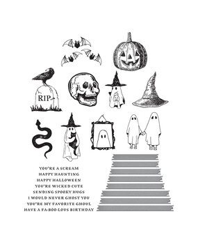 Spellbinders Halloween Icons Press Plate & Die Set (BP-079) (OUTLET)