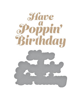 Spellbinders Glimmering Poppin' Birthday Hot Foil Plate & Die Set (GLP-384) (OUTLET)
