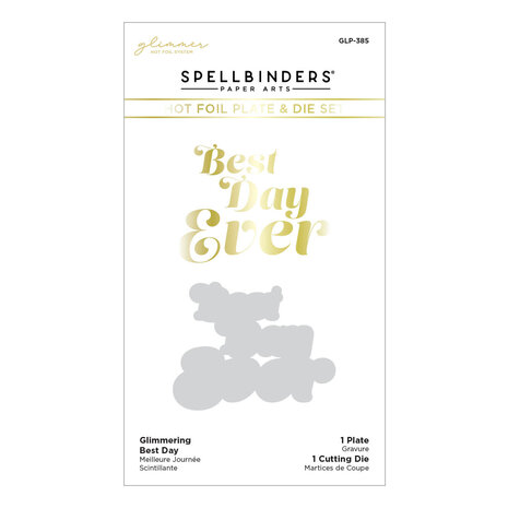 Spellbinders Glimmering Best Day Hot Foil Plate & Die Set (GLP-385) (OUTLET)