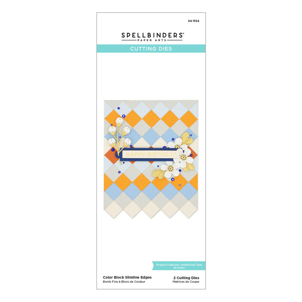 Spellbinders Color Block Slimline Edges Etched Dies (S4-1154) (OUTLET)