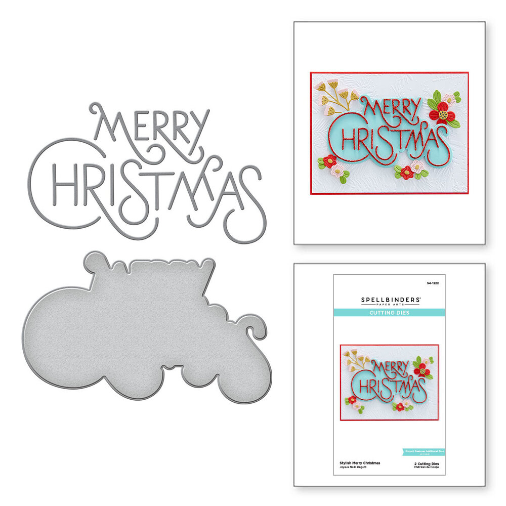Spellbinders Stylish Merry Christmas Etched Dies (S4-1222) (OUTLET)