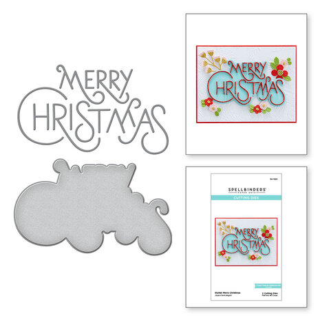 Spellbinders Stylish Merry Christmas Etched Dies (S4-1222) (OUTLET)