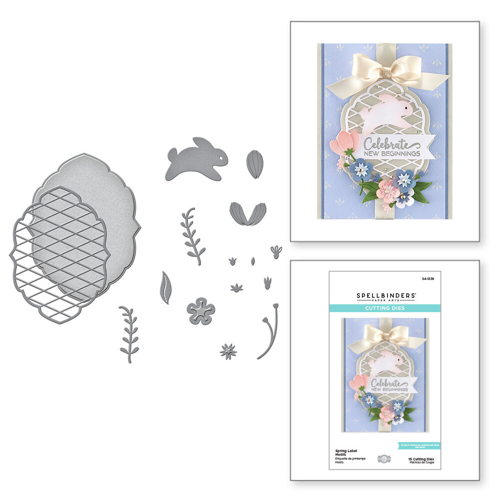 Spellbinders Spring Label Motifs Etched Dies (S4-1238) (OUTLET)
