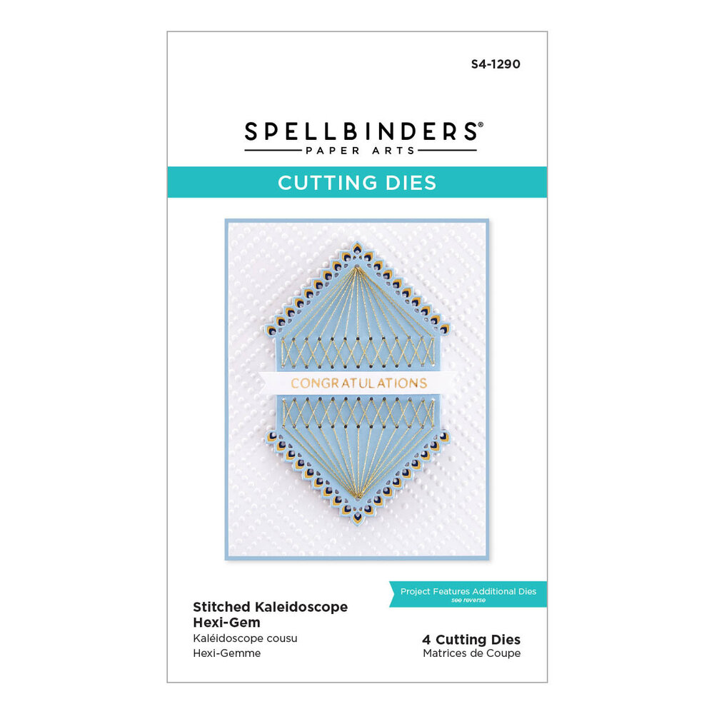 Spellbinders Stitched Kaleidoscope Hexi-Gem Etched Dies (S4-1290) (OUTLET)