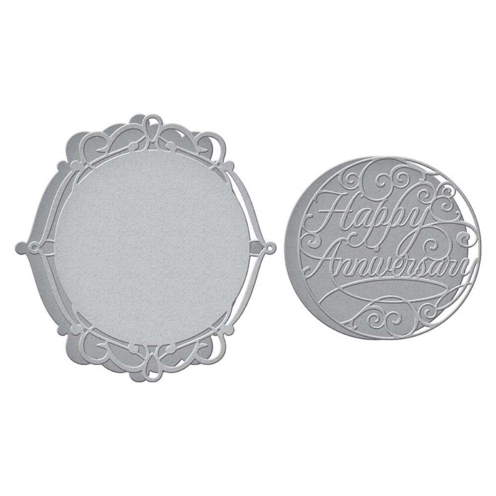 Spellbinders Happy Anniversary Vignette Etched Dies (S5-458) (OUTLET)